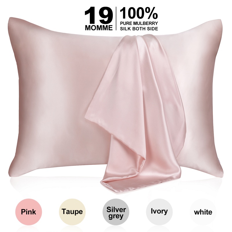 Pure Mulberry Silk - 22 MomMe 6A: n korkealaatuiset kuidut - Silkkityynyn kansi hiuksille ja iholle - tavallinen, kuningatar ja kuningas piilotetulla vetoketjulla